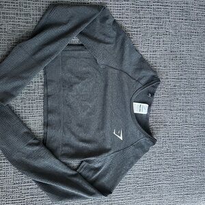 Gray Long Sleeve Crop Top